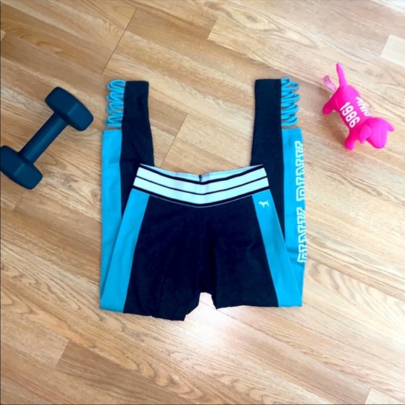 VS PINK || Pink Workout Leggings w/details - Picture 1 of 8